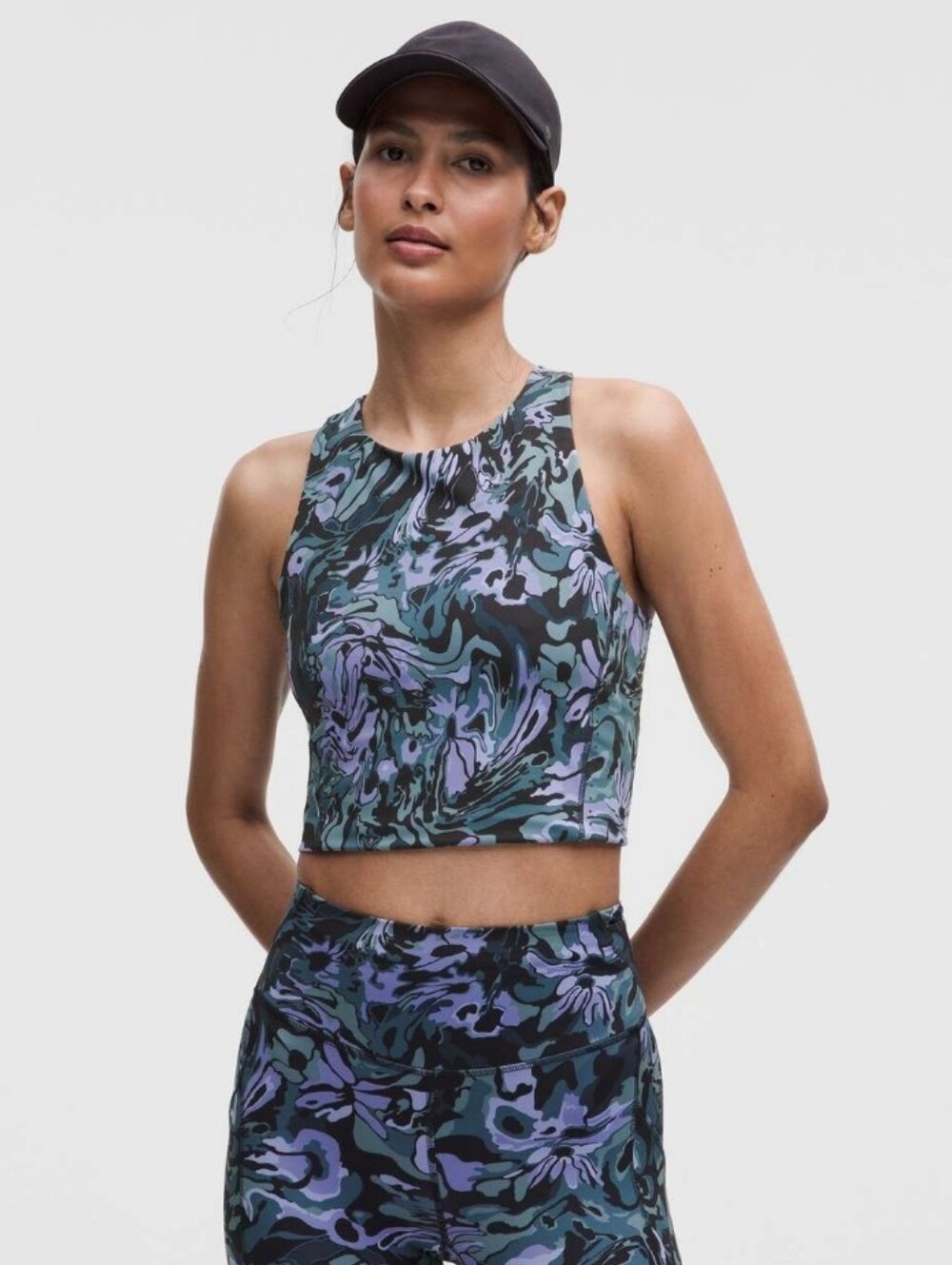 New Lululemon Swift Speed Cropped Tank Top *B/C Cup Flower Meld Multi size 4 NWT